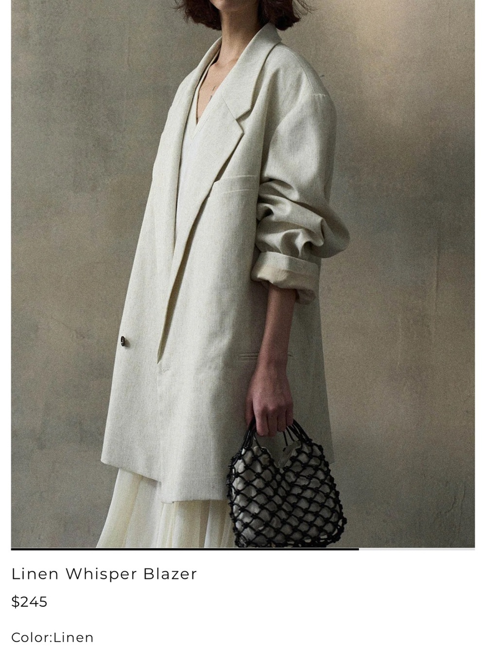 Cream Oversized Blazer Dress - Stylish Home Bath Look M - Picture 3 of 5